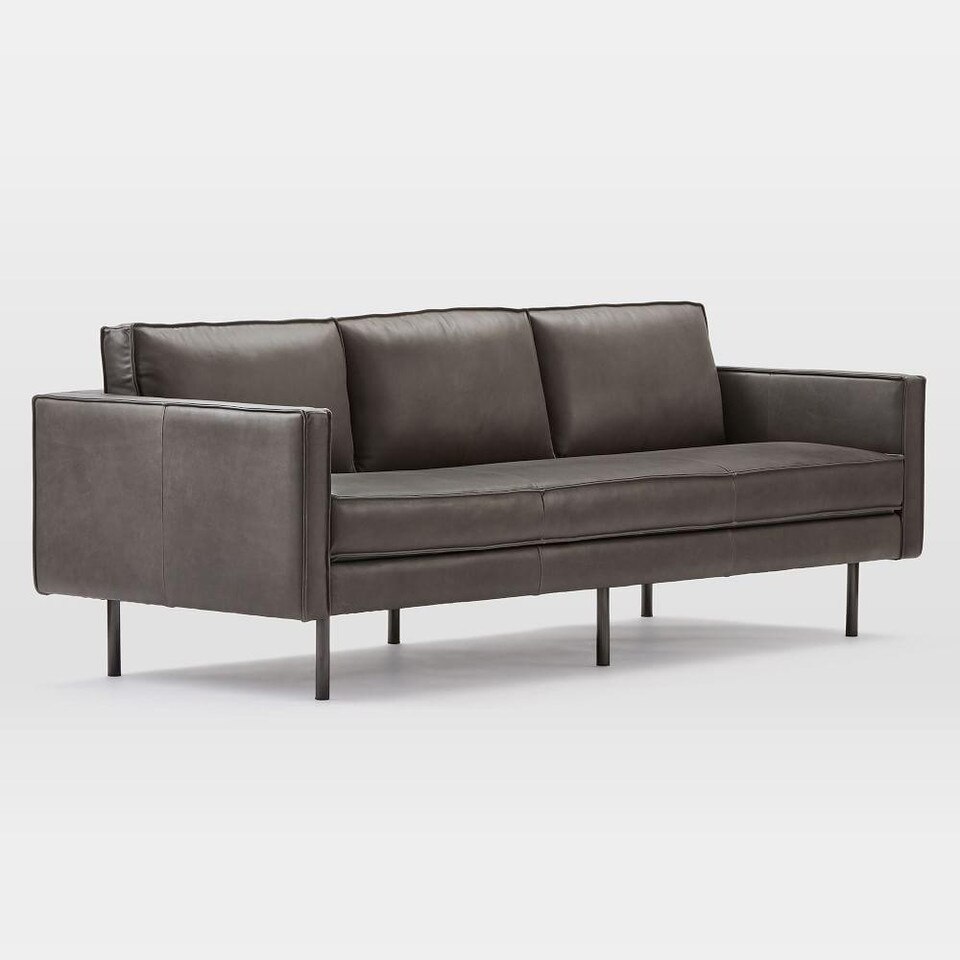 Axel Leather Sofa (226 cm) west elm United Kingdom
